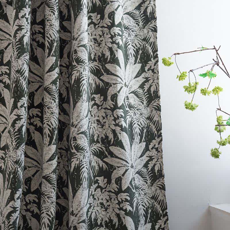 Rideau jacquard à motif de feuilles d'île tropicale - image 6