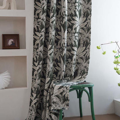 Rideau jacquard à motif de feuilles d'île tropicale - image 3
