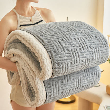 Couverture en peluche jacquard à carreaux - image 6