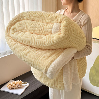 Couverture en peluche jacquard à carreaux - Jaune - 200 cm x 230 cm - image 10