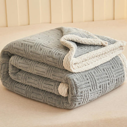 Couverture en peluche jacquard à carreaux - image 5
