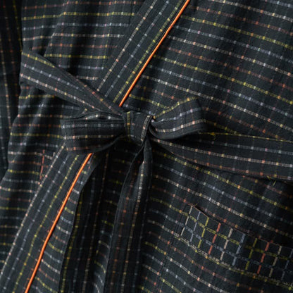 Robe kimono yukata à carreaux en coton biologique - image 6