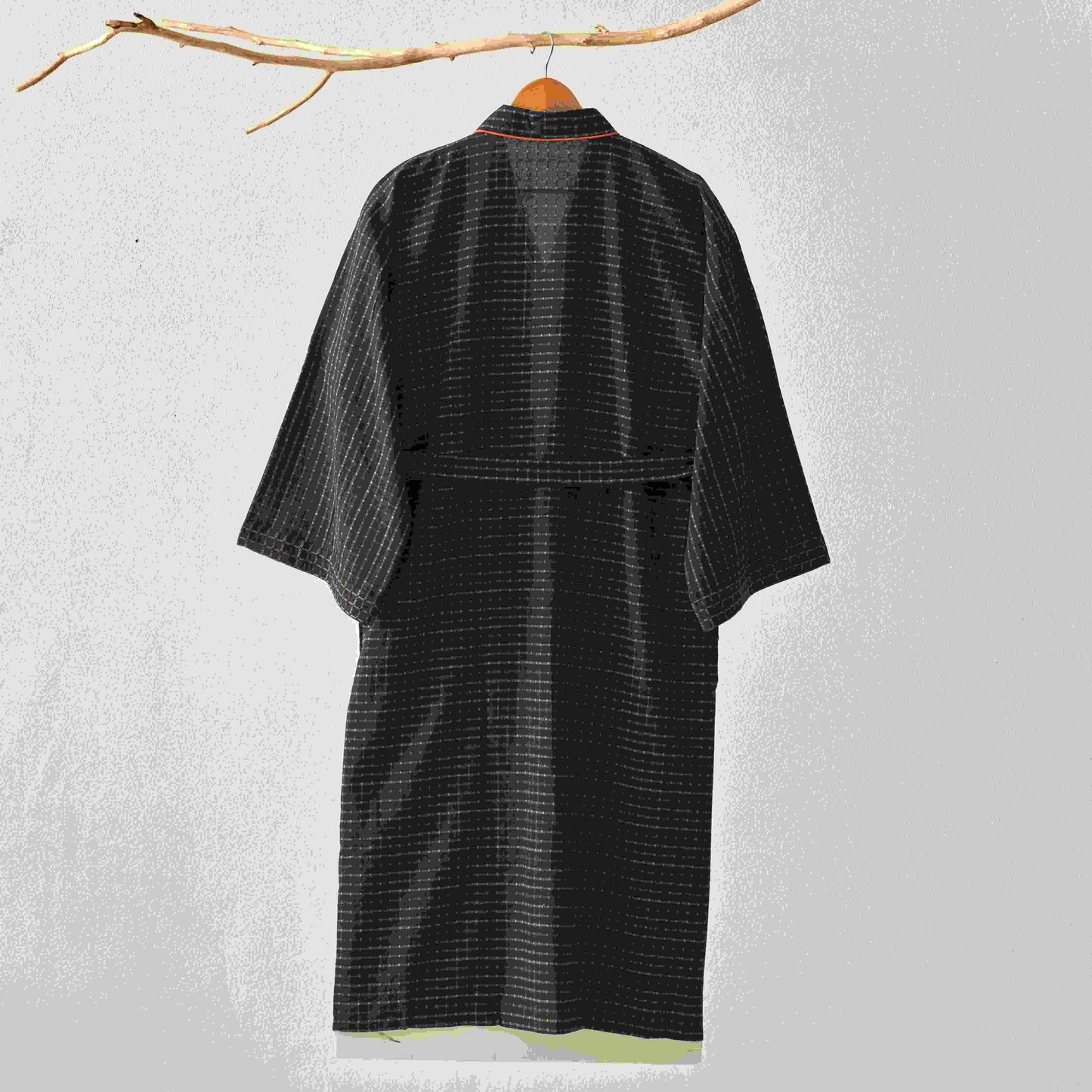 Robe kimono yukata à carreaux en coton biologique - image 2