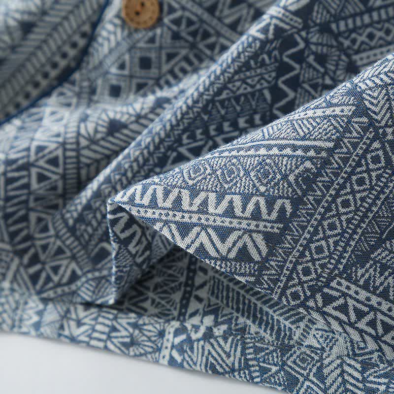 Ensemble de vêtements d'intérieur en gaze de coton à motifs géométriques - image 9