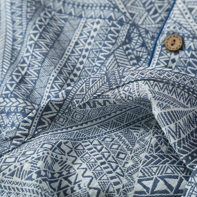 Ensemble de vêtements d'intérieur en gaze de coton à motifs géométriques - image 7