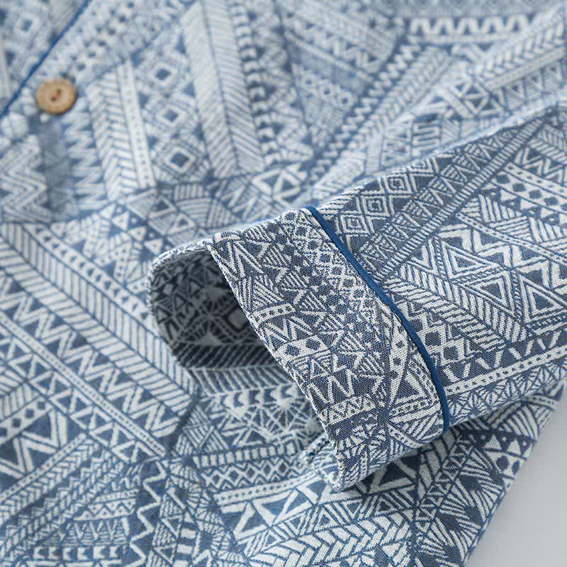 Ensemble de vêtements d'intérieur en gaze de coton à motifs géométriques - image 6
