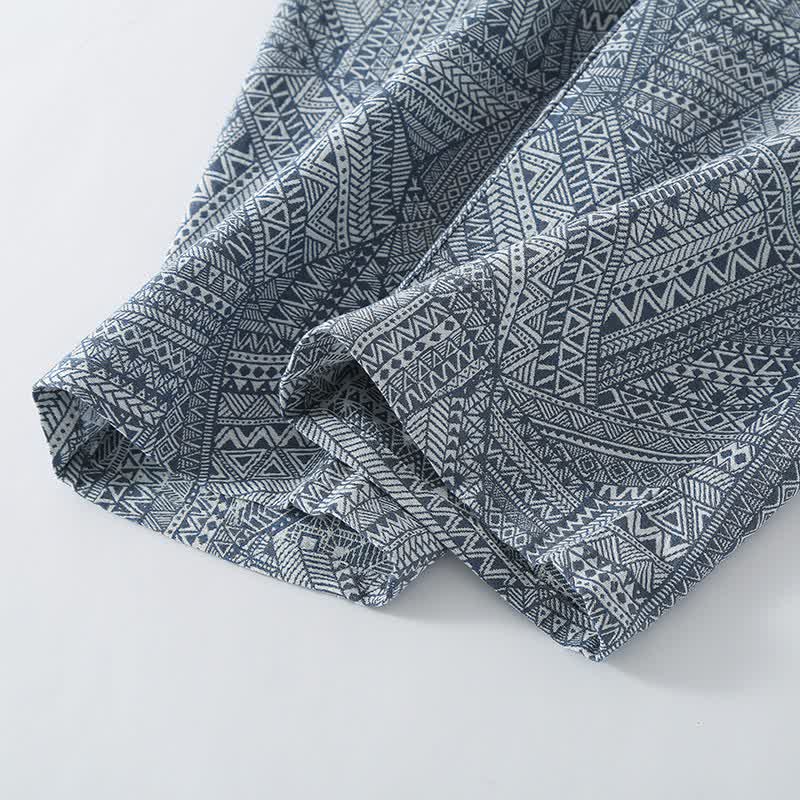 Ensemble de vêtements d'intérieur en gaze de coton à motifs géométriques - image 11