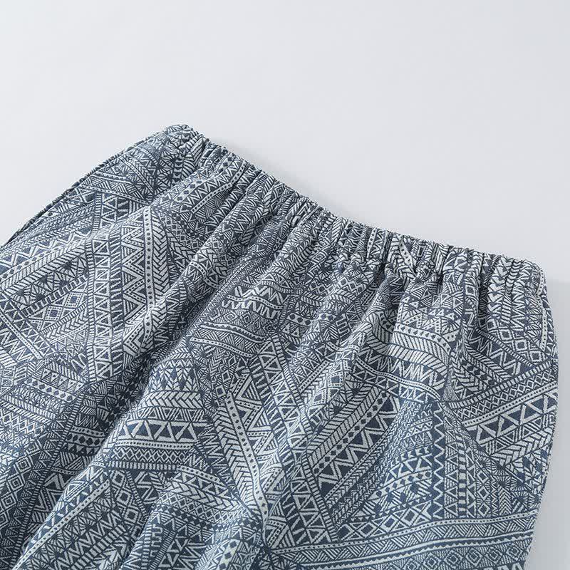Ensemble de vêtements d'intérieur en gaze de coton à motifs géométriques - image 10