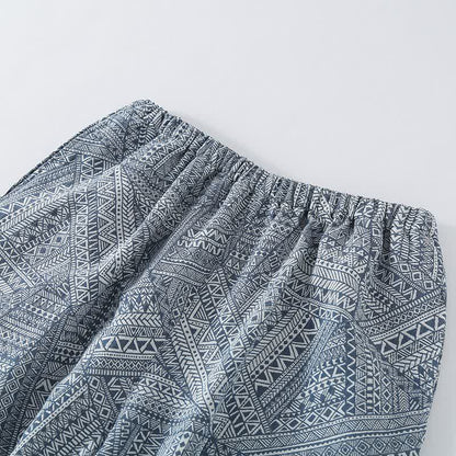 Ensemble de vêtements d'intérieur en gaze de coton à motifs géométriques - image 10