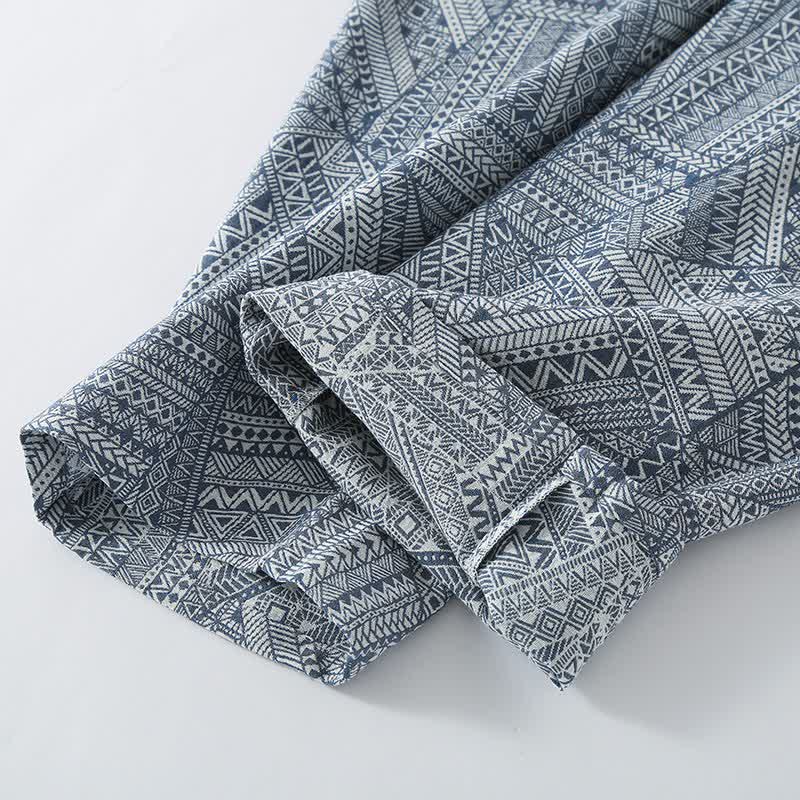 Ensemble de vêtements d'intérieur en gaze de coton à motifs géométriques - image 12