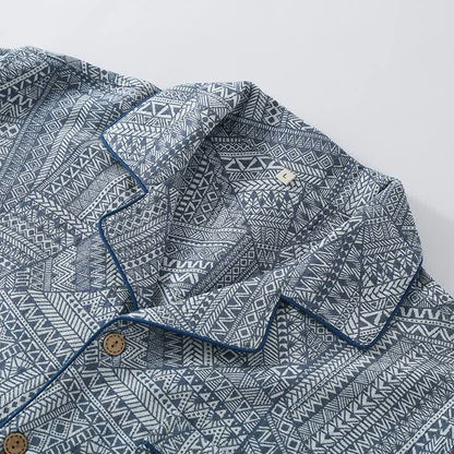 Ensemble de vêtements d'intérieur en gaze de coton à motifs géométriques - image 5