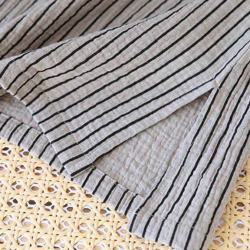 Ensemble de vêtements d'intérieur simple en pur coton à rayures - image 7