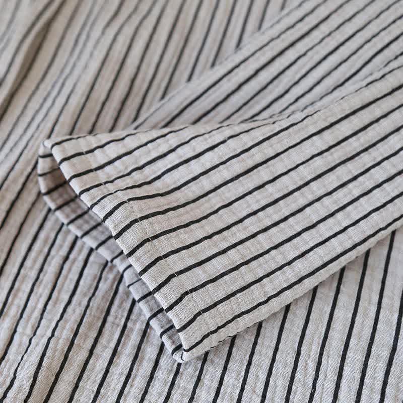 Ensemble de vêtements d'intérieur simple en pur coton à rayures - image 8