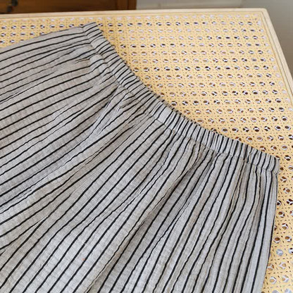 Ensemble de vêtements d'intérieur simple en pur coton à rayures - image 11