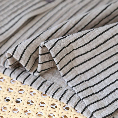 Ensemble de vêtements d'intérieur simple en pur coton à rayures - image 9