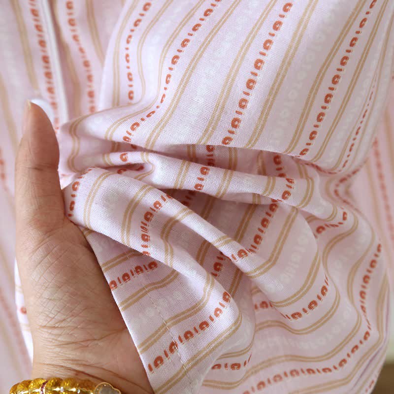 Ensemble de vêtements d'intérieur assortis en gaze de coton rayée - image 23