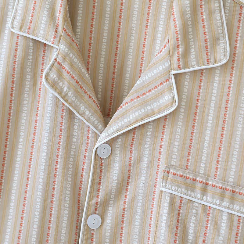 Ensemble de vêtements d'intérieur assortis en gaze de coton rayée - image 11