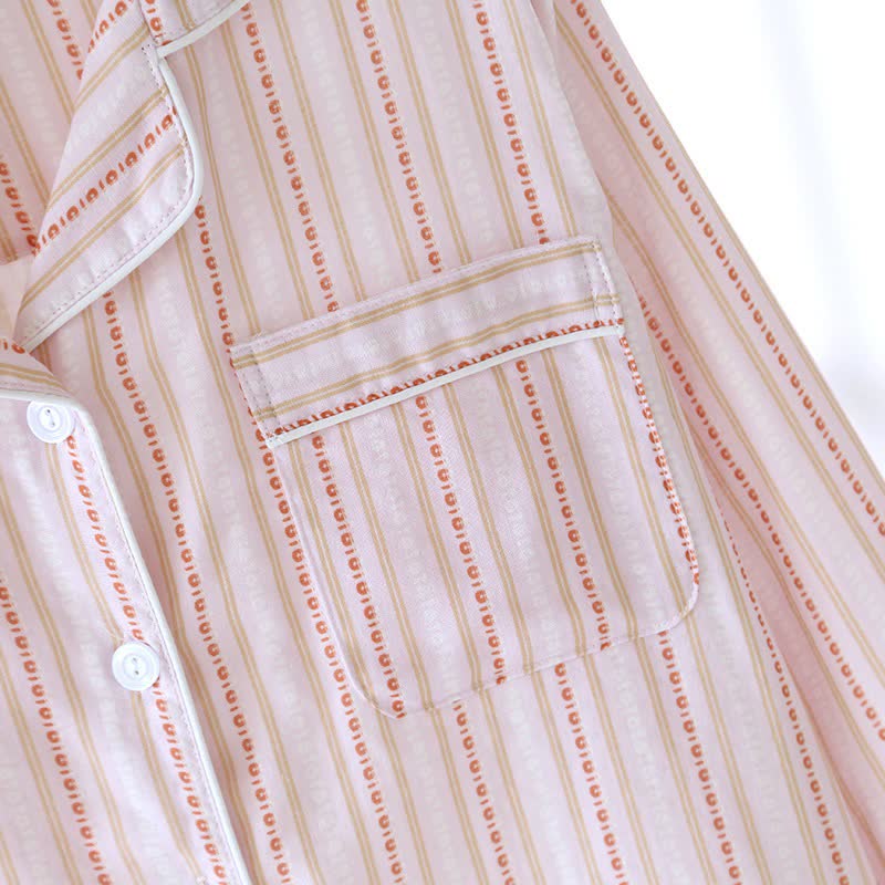 Ensemble de vêtements d'intérieur assortis en gaze de coton rayée - image 18