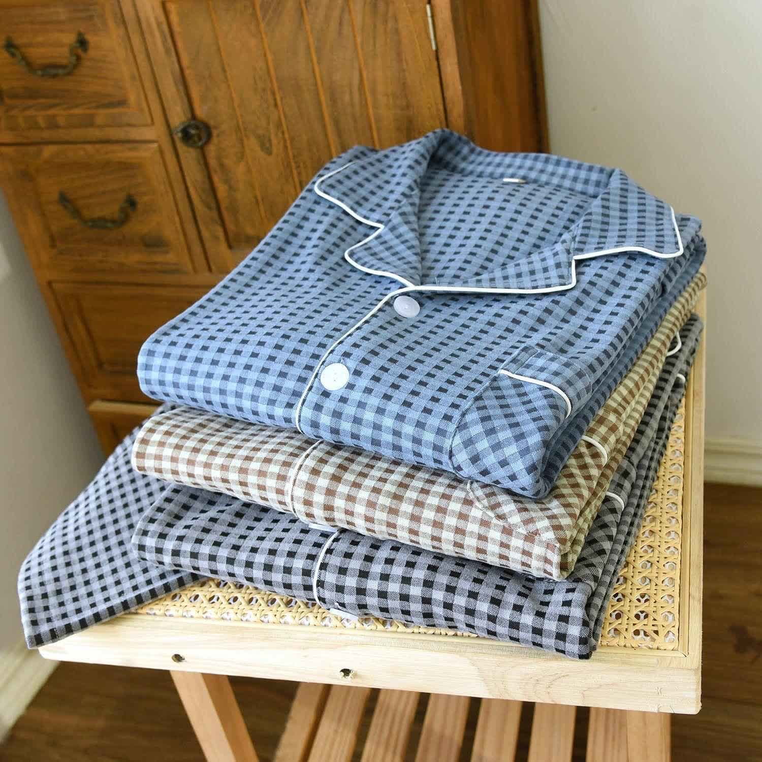 Ensemble de vêtements d'intérieur unisexe classique à carreaux - image 1