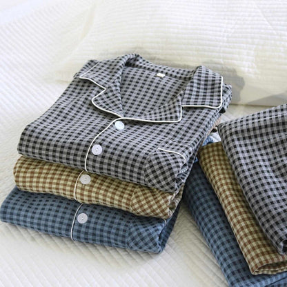 Ensemble de vêtements d'intérieur unisexe classique à carreaux - image 2
