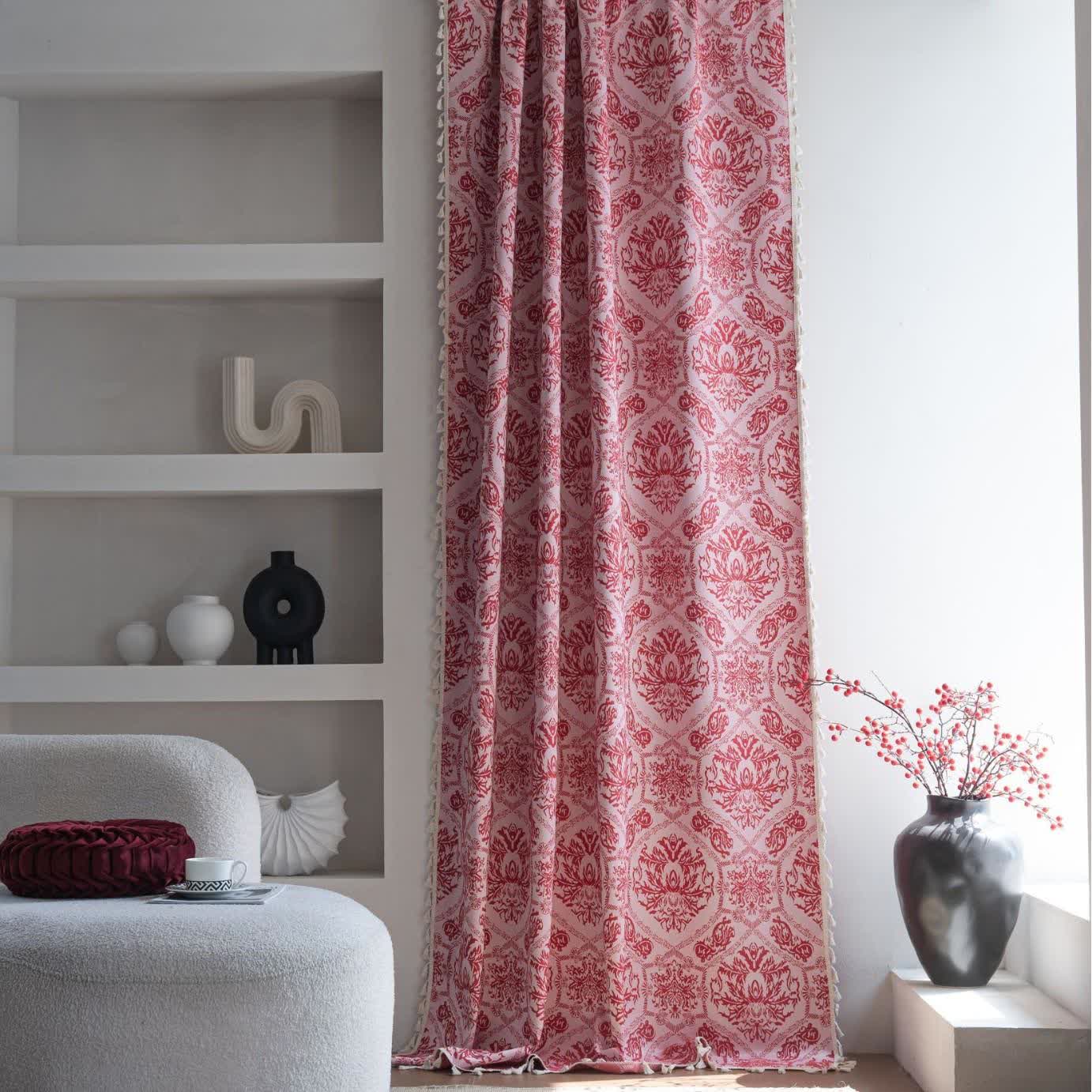 Rideau jacquard de style ethnique à motif rétro - image 1