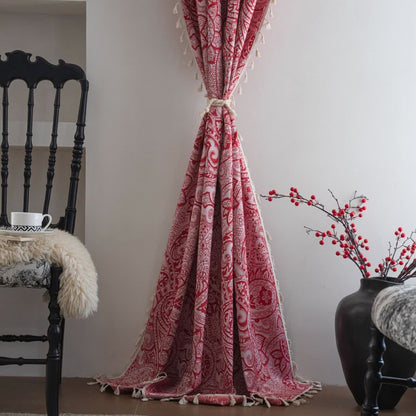Rideau jacquard de style ethnique à motif cachemire - image 1