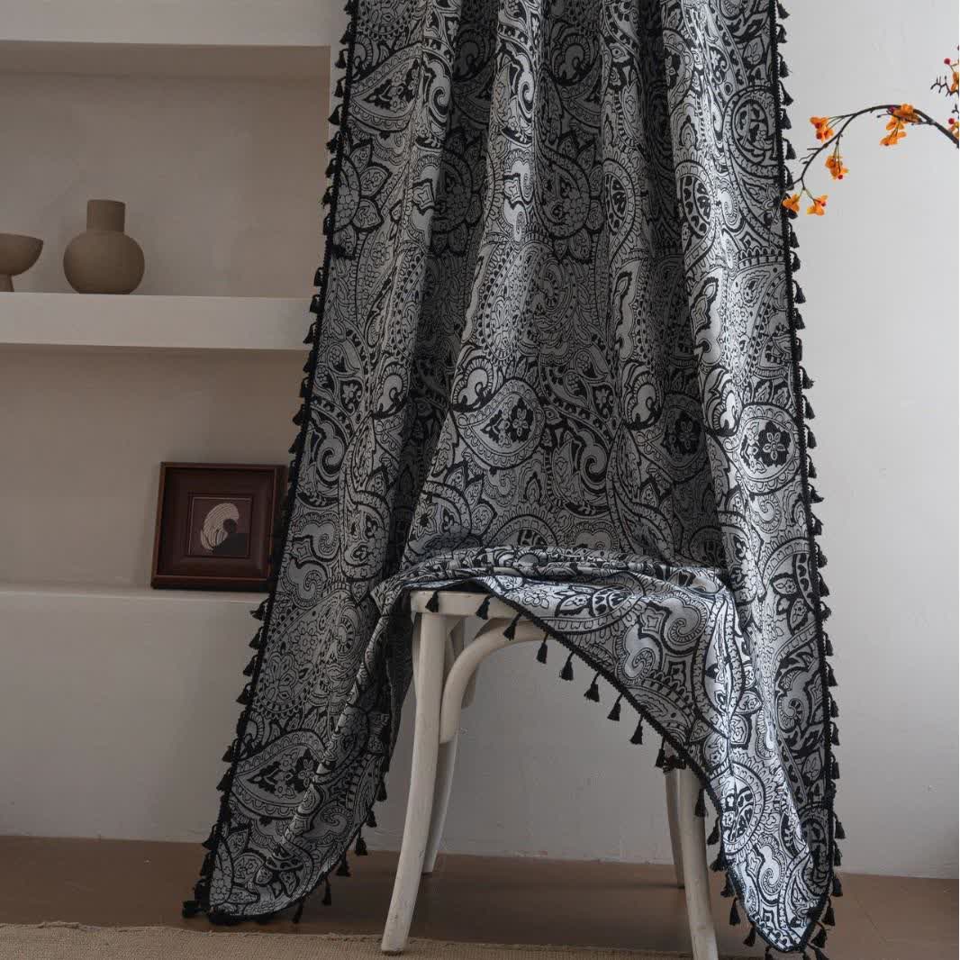 Rideau jacquard de style ethnique à motif cachemire - image 7