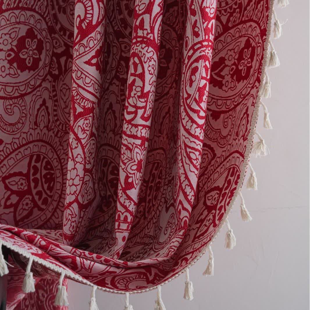 Rideau jacquard de style ethnique à motif cachemire - image 4