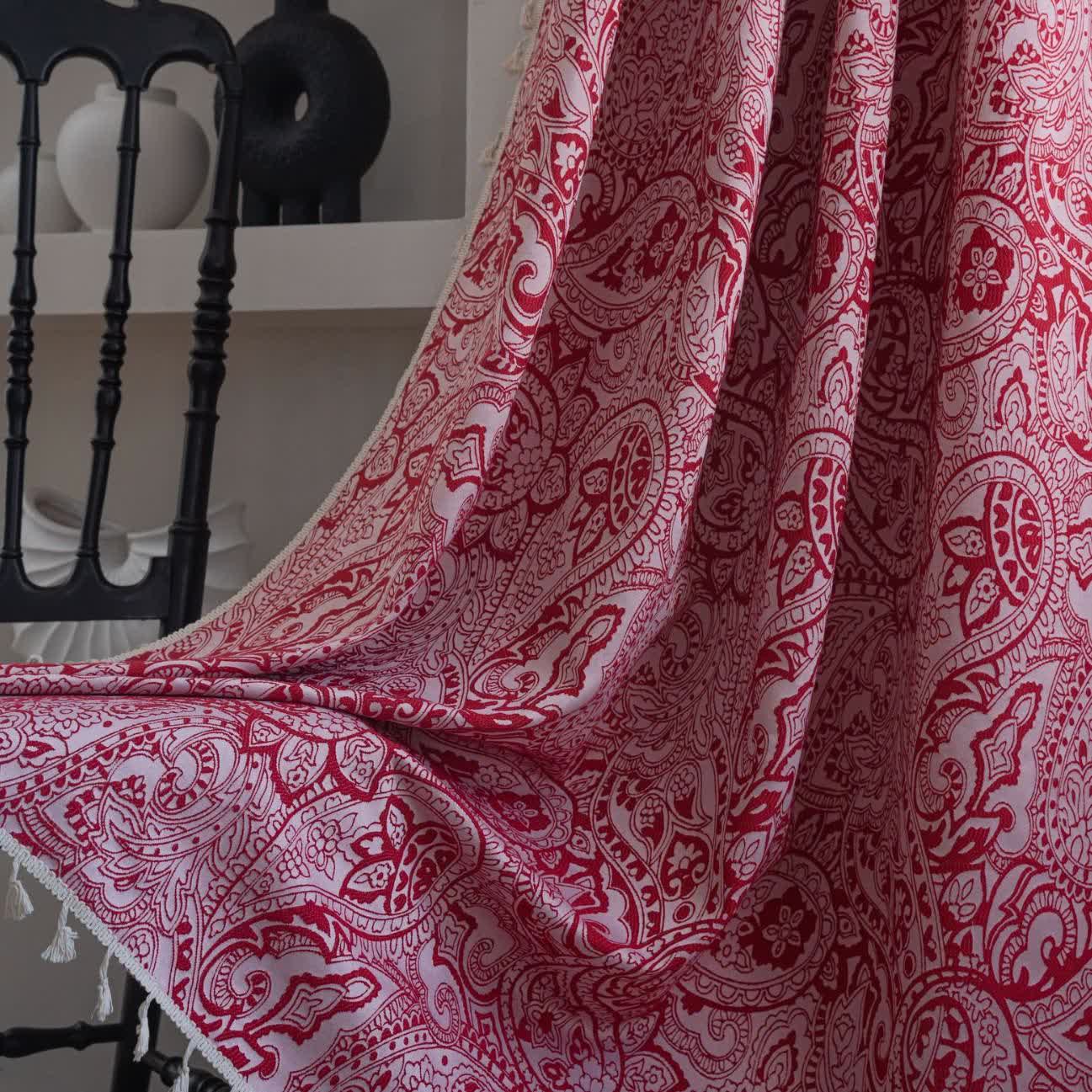 Rideau jacquard de style ethnique à motif cachemire - image 3