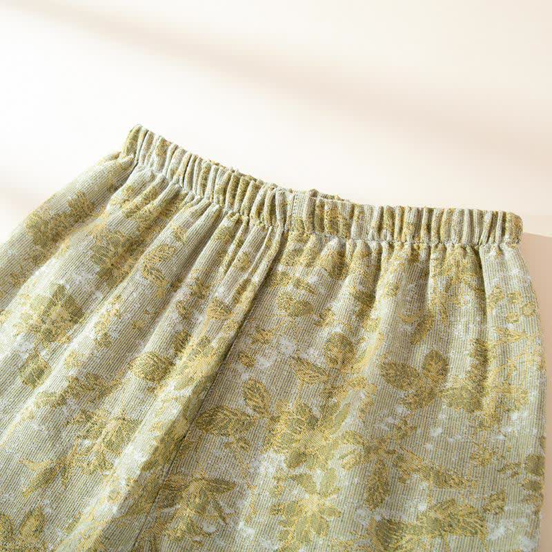 Ensemble de vêtements d'intérieur en gaze de coton à motifs de feuilles pastorales - image 10