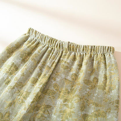 Ensemble de vêtements d'intérieur en gaze de coton à motifs de feuilles pastorales - image 10