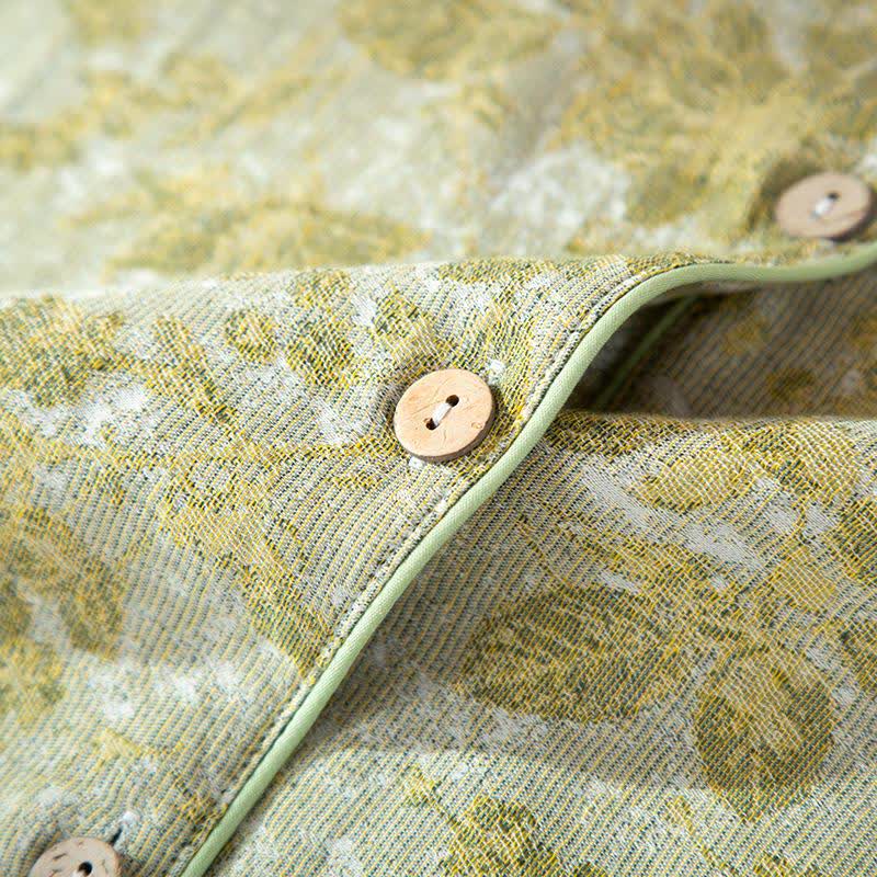 Ensemble de vêtements d'intérieur en gaze de coton à motifs de feuilles pastorales - image 6