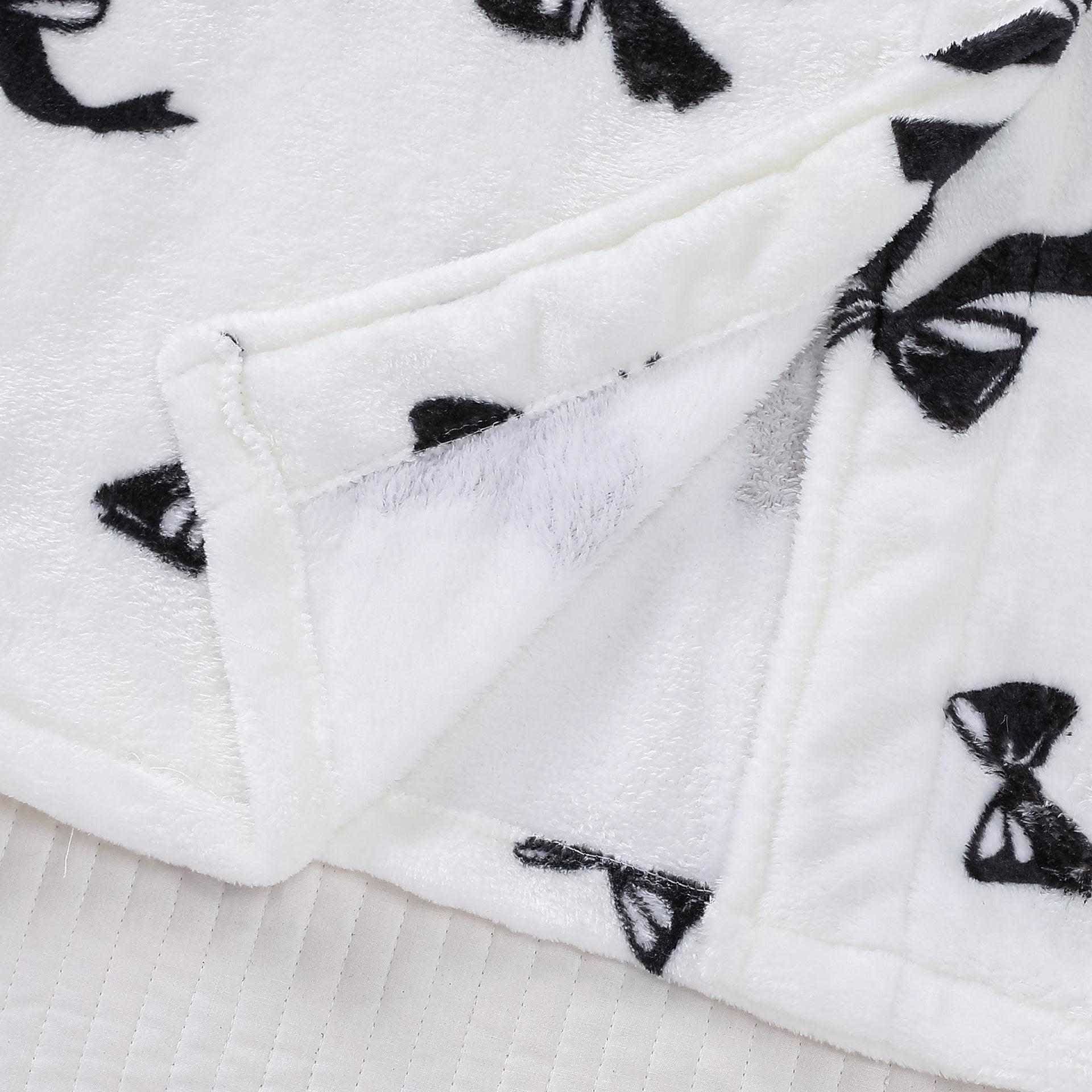 Peignoir en peluche noir avec motif nœud - image 4