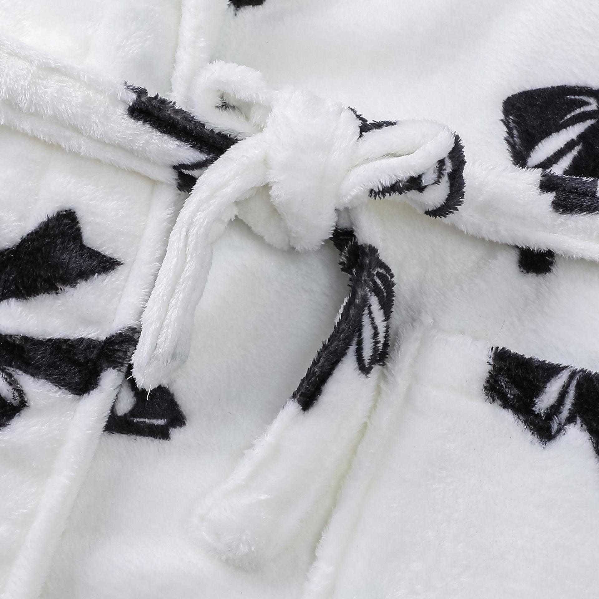 Peignoir en peluche noir avec motif nœud - image 3