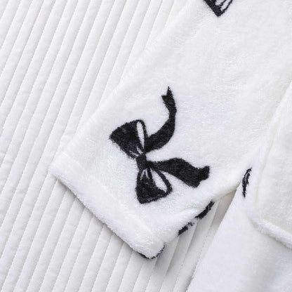Peignoir en peluche noir avec motif nœud - image 6