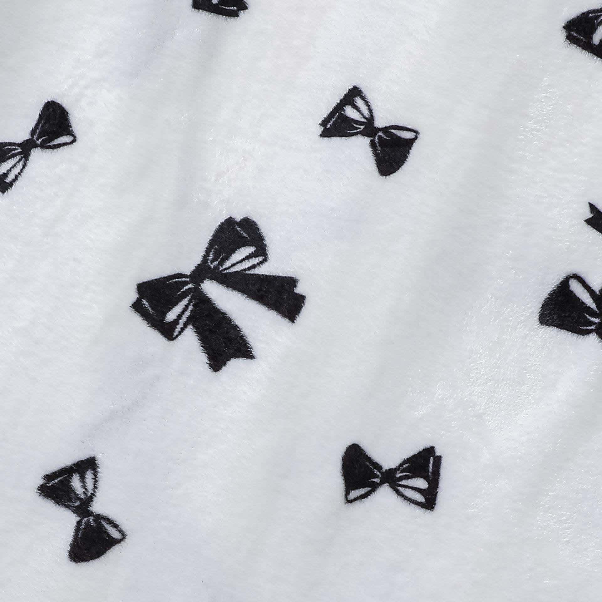 Peignoir en peluche noir avec motif nœud - image 7