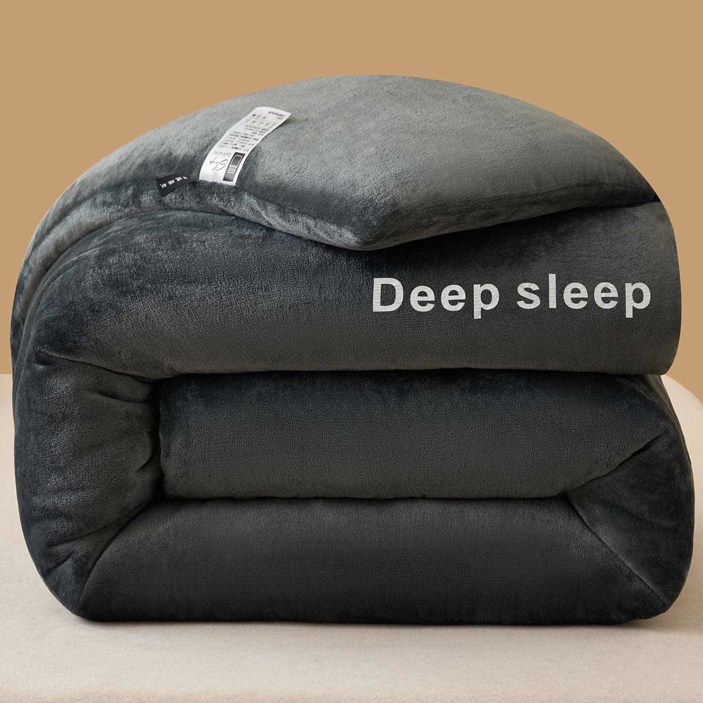 Couverture en peluche moelleuse et chaude avec imprimé lettre - gris foncé - 220 cm x 240 cm - image 8