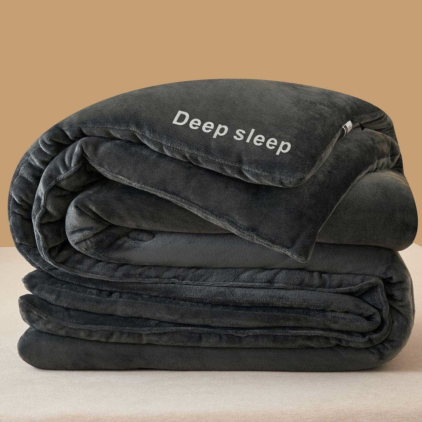 Couverture en peluche moelleuse et chaude avec imprimé lettre - image 9