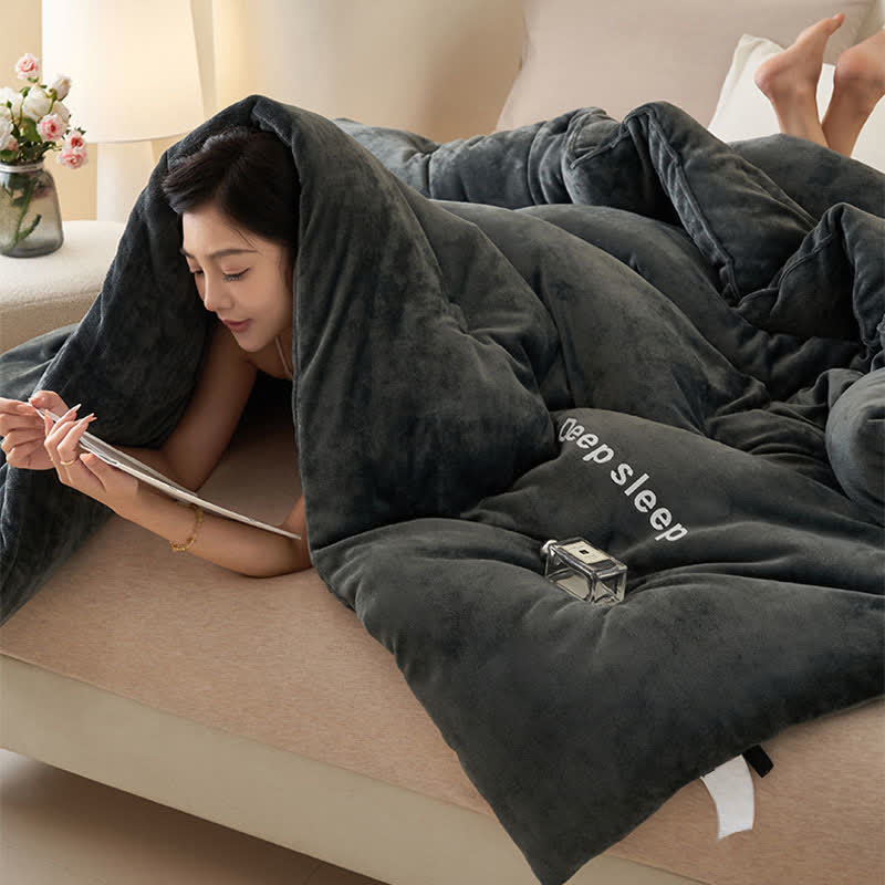 Couverture en peluche moelleuse et chaude avec imprimé lettre - image 5