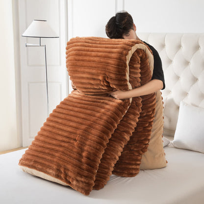 Couverture en peluche côtelée unie - Café - 229 cm x 264 cm - image 16
