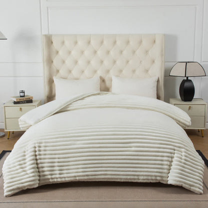 Couverture en peluche côtelée unie - image 19