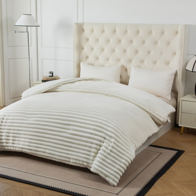 Couverture en peluche côtelée unie - image 22