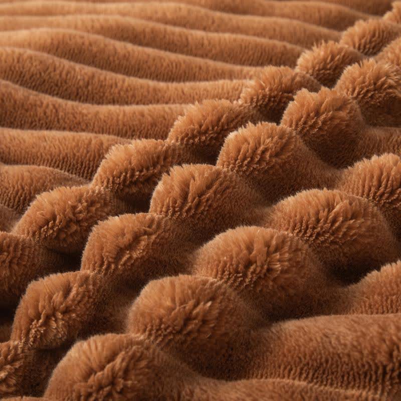Couverture en peluche côtelée unie - image 17