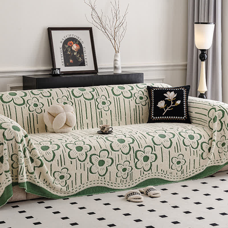 Couverture de canapé en peluche à motif floral - image 9