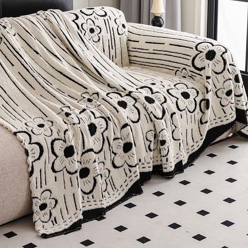 Couverture de canapé en peluche à motif floral - image 2