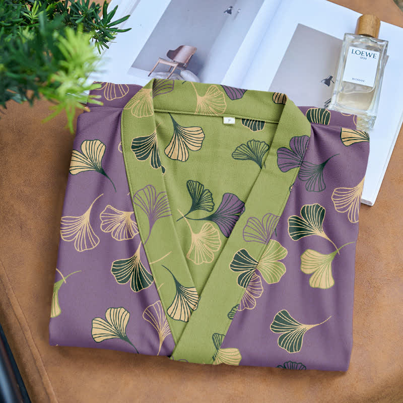 Peignoir kimono en gaze de coton « Ginkgo Biloba » - image 30