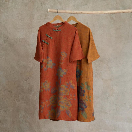Chemise de nuit vintage en gaze de coton à fleurs de pêcher - image 0