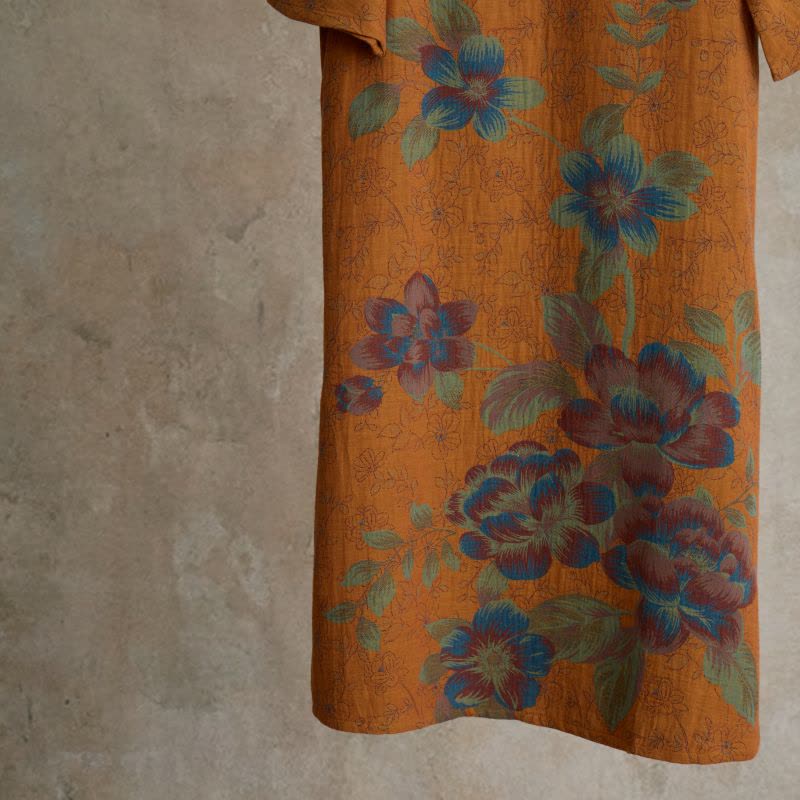 Chemise de nuit vintage en gaze de coton à fleurs de pêcher - image 4
