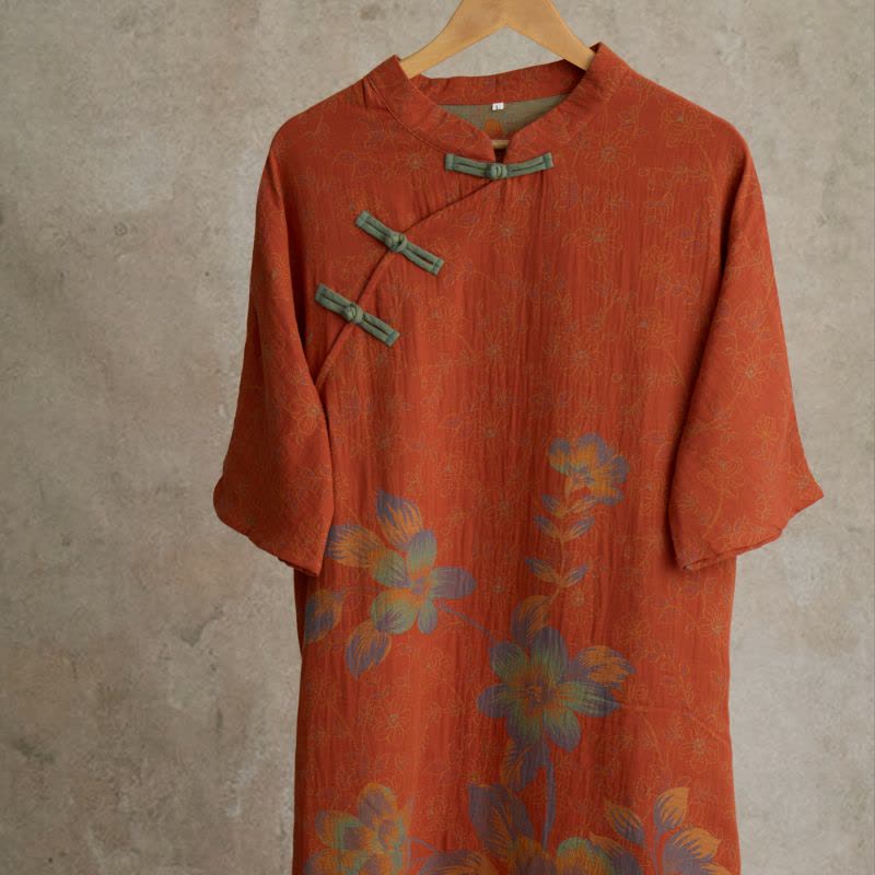 Chemise de nuit vintage en gaze de coton à fleurs de pêcher - image 7