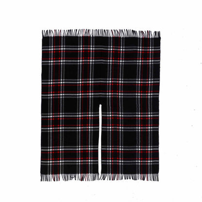 Cape châle classique avec pompon et motif à carreaux - image 2